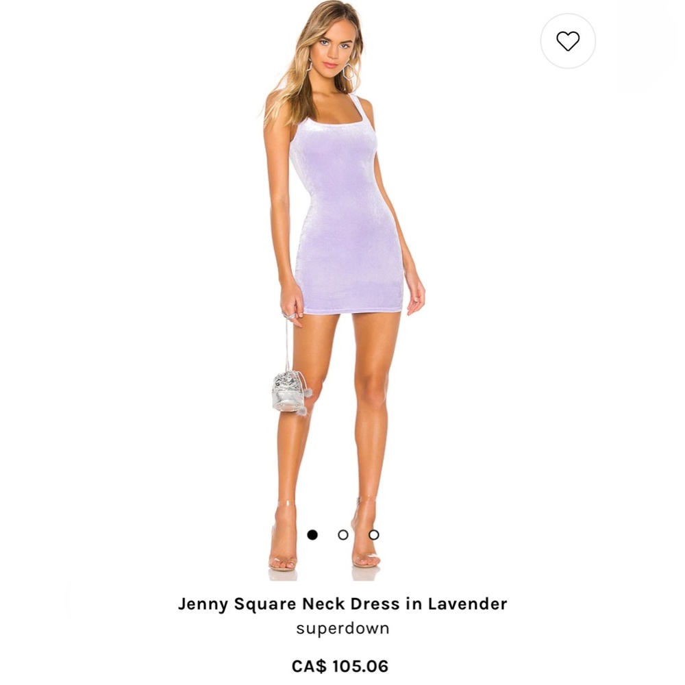 Super down - Jenny square neck dress in lavender